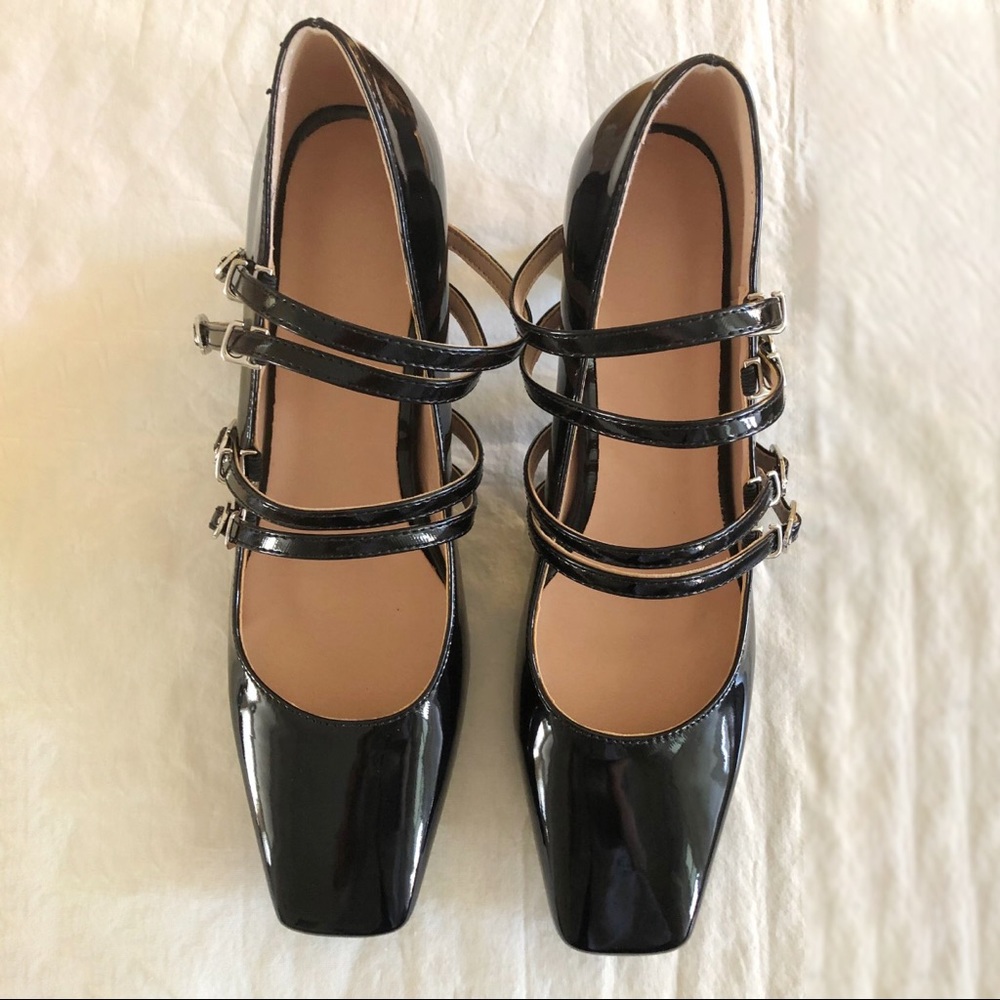 Black Patent Leather Mary Jane Heels